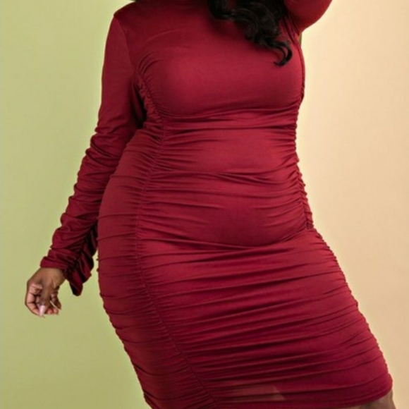Plus Size Ruched Dress - Picture 4 of 5